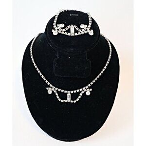 Vintage Rhinestone Necklace & Bracelet 1960's
